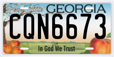 GA license plate CQN6673