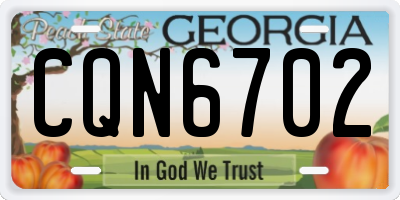 GA license plate CQN6702
