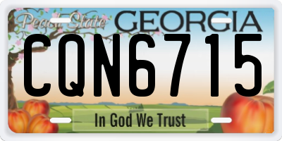 GA license plate CQN6715