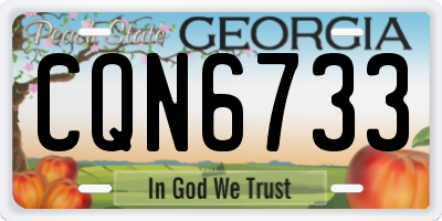 GA license plate CQN6733