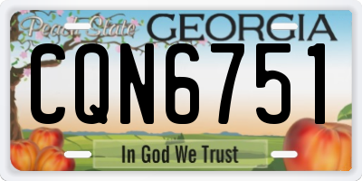 GA license plate CQN6751