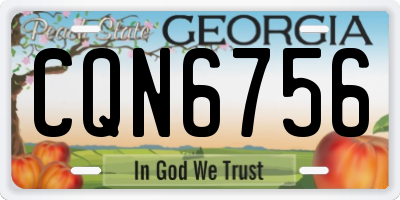 GA license plate CQN6756