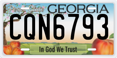 GA license plate CQN6793