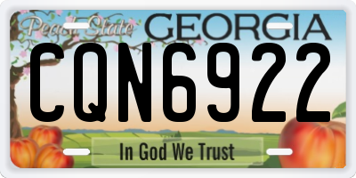 GA license plate CQN6922