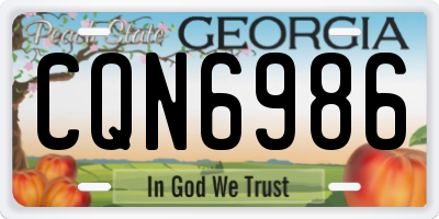 GA license plate CQN6986