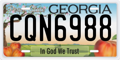 GA license plate CQN6988
