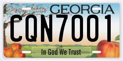 GA license plate CQN7001