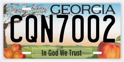 GA license plate CQN7002