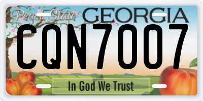 GA license plate CQN7007