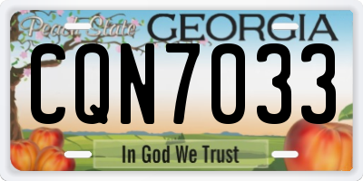 GA license plate CQN7033