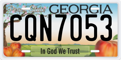 GA license plate CQN7053