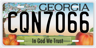 GA license plate CQN7066