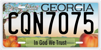 GA license plate CQN7075