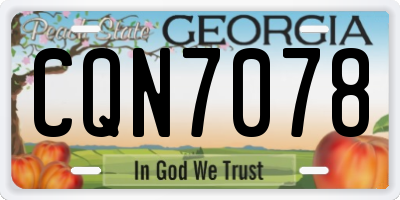 GA license plate CQN7078
