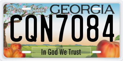 GA license plate CQN7084