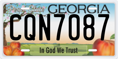 GA license plate CQN7087