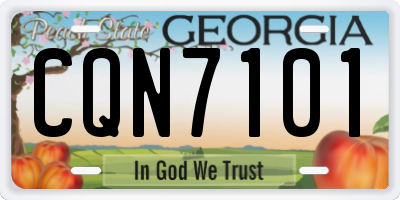 GA license plate CQN7101