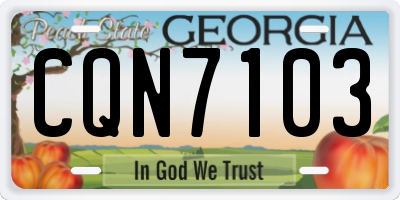 GA license plate CQN7103
