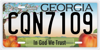 GA license plate CQN7109