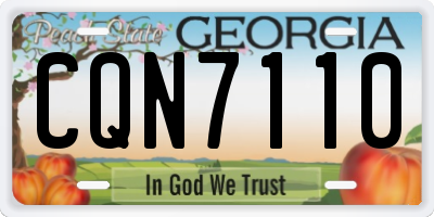 GA license plate CQN7110