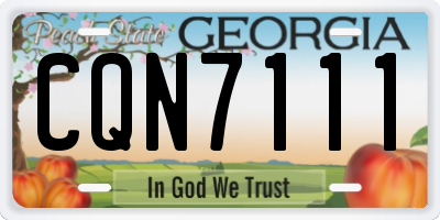 GA license plate CQN7111