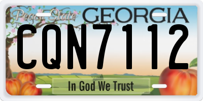 GA license plate CQN7112