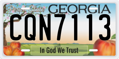 GA license plate CQN7113