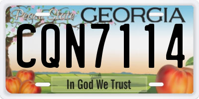 GA license plate CQN7114