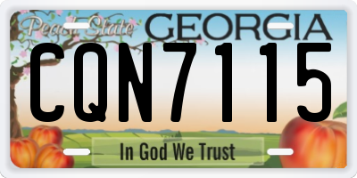 GA license plate CQN7115