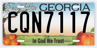 GA license plate CQN7117