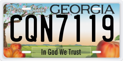 GA license plate CQN7119