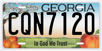 GA license plate CQN7120