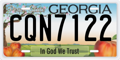 GA license plate CQN7122