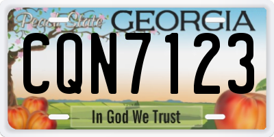 GA license plate CQN7123