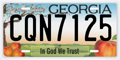 GA license plate CQN7125
