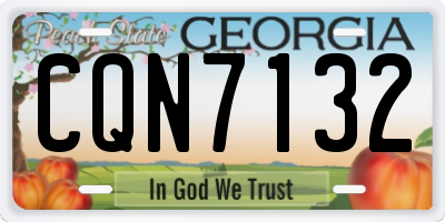GA license plate CQN7132