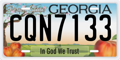GA license plate CQN7133
