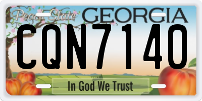 GA license plate CQN7140