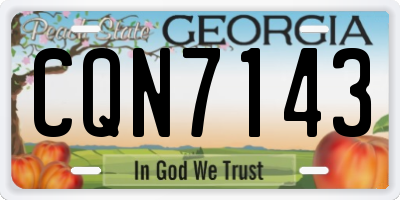 GA license plate CQN7143