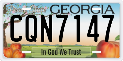 GA license plate CQN7147