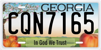 GA license plate CQN7165