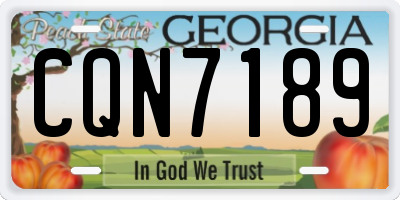 GA license plate CQN7189