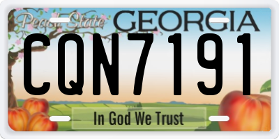 GA license plate CQN7191