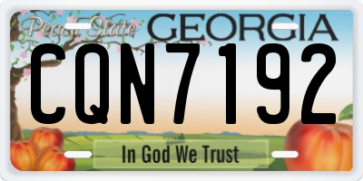 GA license plate CQN7192