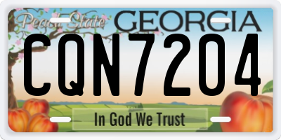GA license plate CQN7204