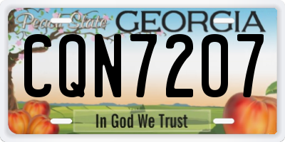 GA license plate CQN7207