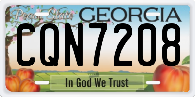 GA license plate CQN7208