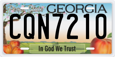 GA license plate CQN7210