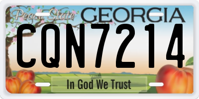 GA license plate CQN7214