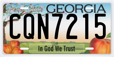 GA license plate CQN7215